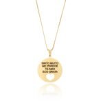 Colar Ho'oponopono Medalha Coração banhado a Ouro 18K