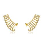 Brinco Earcuff Argolas banhado a ouro 18 K