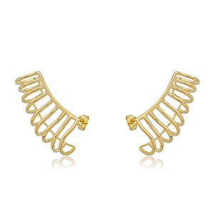 Brinco Earcuff Argolas banhado a ouro 18 K
