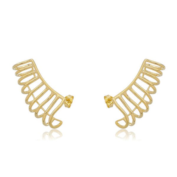 Brinco Earcuff Argolas banhado a ouro 18 K