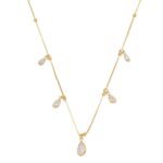 Colar Bolinhas Gotas Cravejadas com ZIrcônias Banhado a ouro 18k