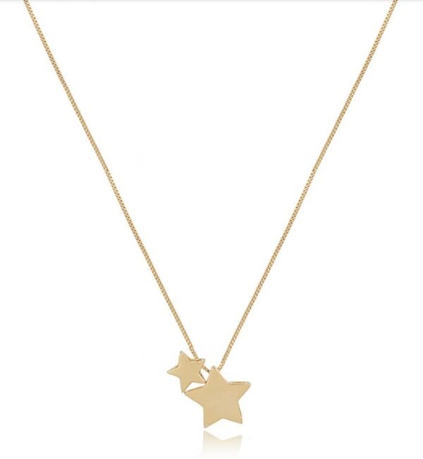 Colar 2 Estrelas Banhado a ouro 18k