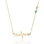 Colar Eletrocardiograma Corações Cravejados com Zircônias Banhado a ouro 18k
