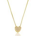 Colar Coração Cravejado com Zircônias Banhado a ouro 18k