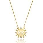 Colar Fé Círculo Cravejado com Zircônias Banhado a ouro 18k