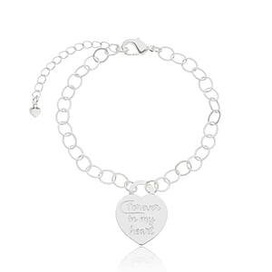 Pulseira Coração "Forever in My Heart" Banhada a Prata 950