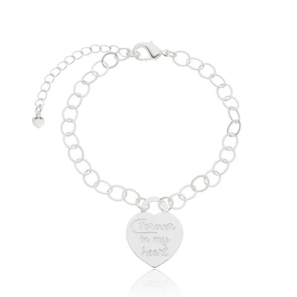Pulseira Coração "Forever in My Heart" Banhada a Prata 950