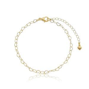 Pulseira Corações Vazados Banhada a Ouro 18 K