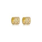 Brinco Piercing Fake Cruz Cravejada com Zircônias banhado a ouro 18 K