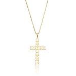 Colar Cruz Ore Espere Confie Banhado a ouro 18k