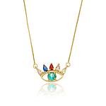 Colar Olho Grego Cravejado com Zircônias Banhado a ouro 18k