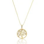 Colar Árvore da Vida Cravejada com Zircônias Banhado a ouro 18k