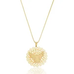 Colar Medalha Pomba da Paz Banhado a ouro 18k