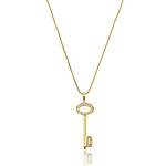 Colar Chave Cravejada com Zircônias Banhado a ouro 18k