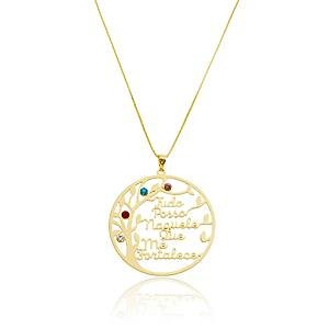 Colar Tudo Posso Naquele Que Me Fortalece Árvore Banhado a ouro 18k