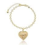 Pulseira Coração Fé Banhado a ouro 18k