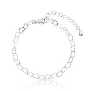 Pulseira Corações banhada a prata 950