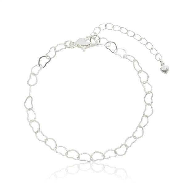Pulseira Corações banhada a prata 950