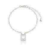 Pulseira Placa Coração Banhada a prata 950