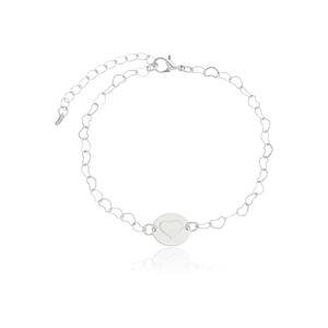 Pulseira Coração Círculo Banhada a prata 950