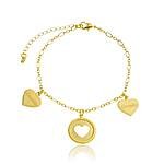 Pulseira Gratidão e Corações Banhada a ouro 18k