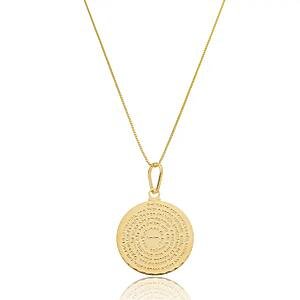 Colar Medalha Oração Pai Nosso Banhado a ouro 18k