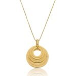 Colar 3 Círculos Escritos banhado a ouro 18k