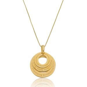Colar 3 Círculos Escritos banhado a ouro 18k