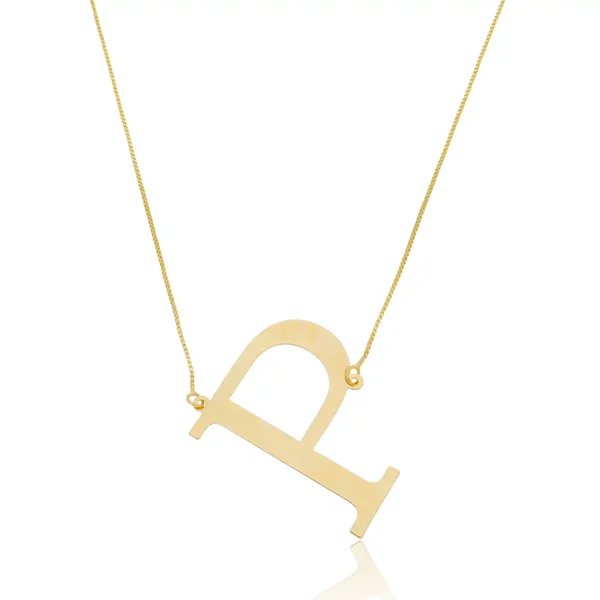 Colar Personalizado Letra banhado a ouro 18k