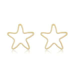 Brinco Estrela Vazada banhado a ouro 18 K