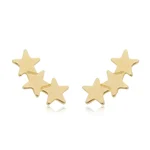 Brinco Três Estrelas banhado a ouro 18 K