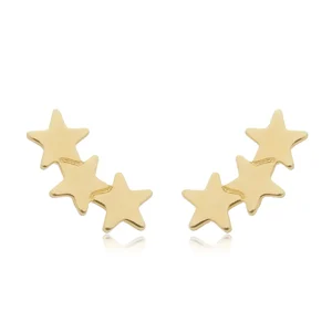 Brinco Três Estrelas banhado a ouro 18 K