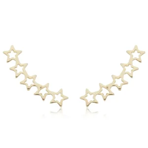 Brinco Ear Cuff Estrelas Delicadas banhado a ouro 18 K