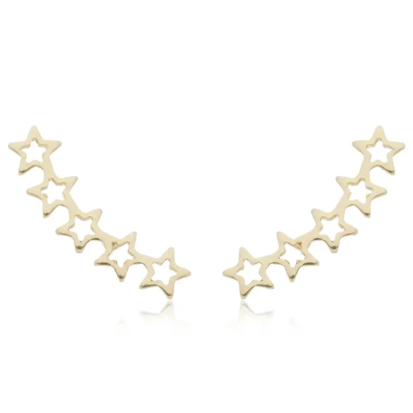 Brinco Ear Cuff Estrelas Delicadas banhado a ouro 18 K