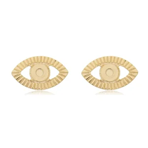 Brinco Olho Grego Delicado banhado a ouro 18 K