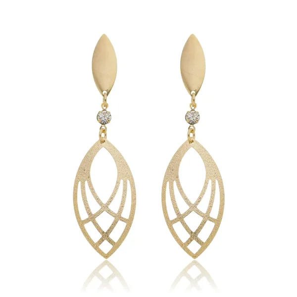 Brinco Gota Desenhada banhado a ouro 18 K
