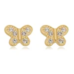 Brinco Borboleta com Asas de Zircônias banhado a ouro 18 K