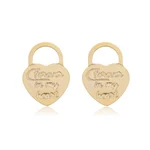 Brinco Cadeado Escrito banhado a ouro 18 K