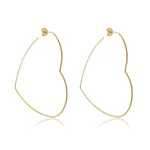 Brinco Argola Coração banhado a ouro 18 K