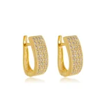 Brinco Gota Clique Grossa com Zircônias banhado a ouro 18 K