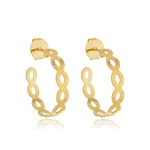 Brinco Argola Desenhada banhado a ouro 18 K