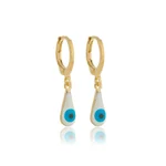 Brinco Olho Grego Argola Gota banhado a ouro 18 K