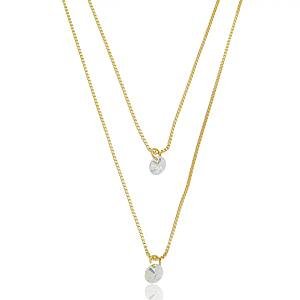 Colar Duplo Ponto de Luz Banhado a ouro 18k