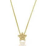 Colar Estrela Cravejado com Zircônias Banhado a ouro 18k