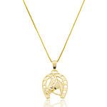 Colar Cavalo na Ferradura Banhado a ouro 18k