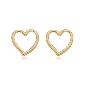 Brinco Coração Curvo banhado a ouro 18 K