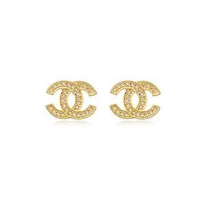 Brinco CC com Zircônias banhado a ouro 18 K