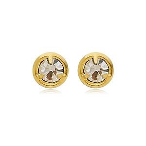 Brinco Ponto de Luz Zircônia banhado a ouro 18 K