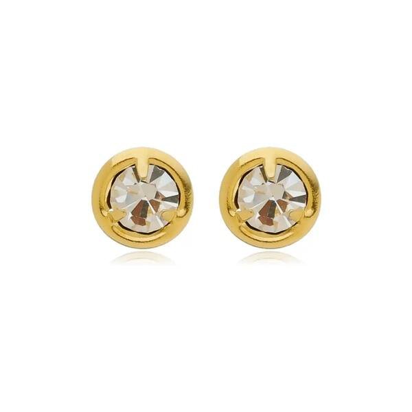 Brinco Ponto de Luz Zircônia banhado a ouro 18 K