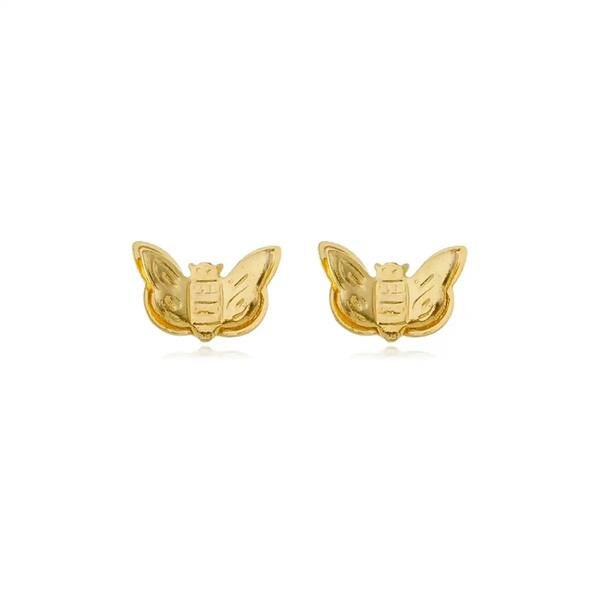 Brinco Borboleta Lisa banhado a ouro 18 K